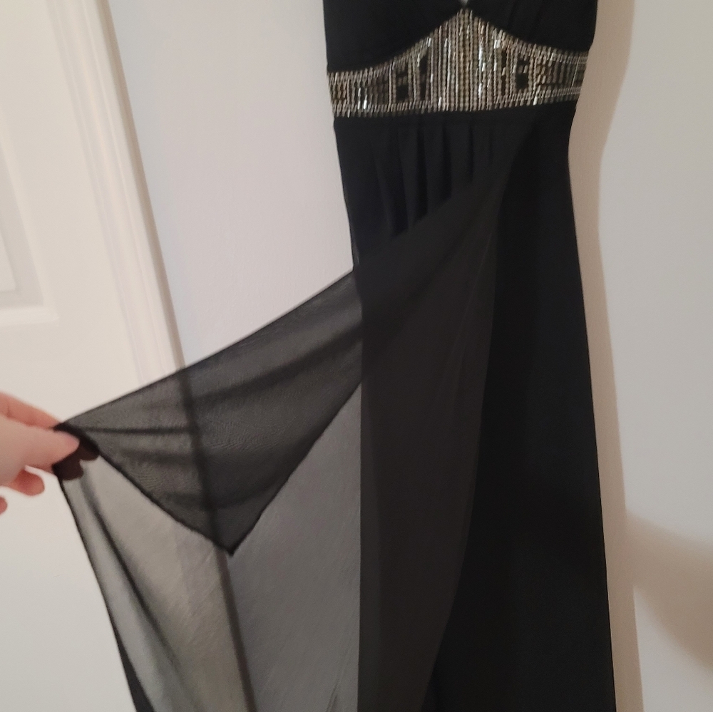 Elegant Black Evening Gown/W Beading. Lightweight Multi Layer. S 8/10 TRIXXI - Picture 14 of 16